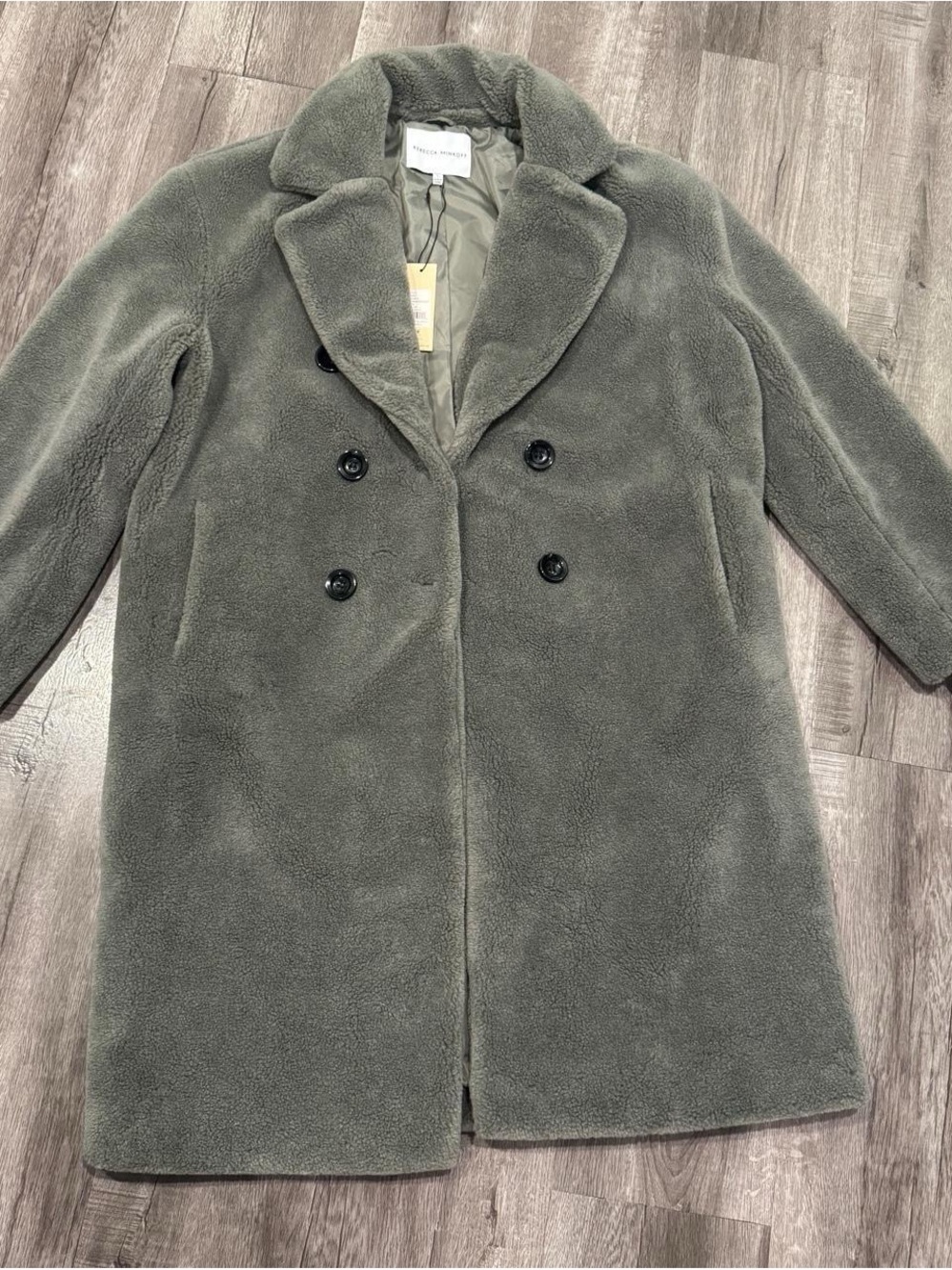 Rebecca Minkoff Harley Sage Green Teddy Coat NWT - Retail $348